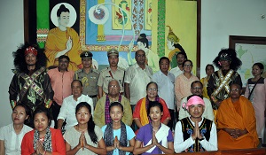 The Governor of Arunachal Pradesh Shri P.B. Acharya and State�s First Lady Smt Kavita Acharya in the Tai-Khamti Singpho Museum cum Research Centre, Chongkham, Namsai District on 6th August 2017.